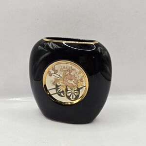 Vintage Vase by Westland Japan The Art of Chokin 24k Gold Edged 4.5"H , 4.25"W